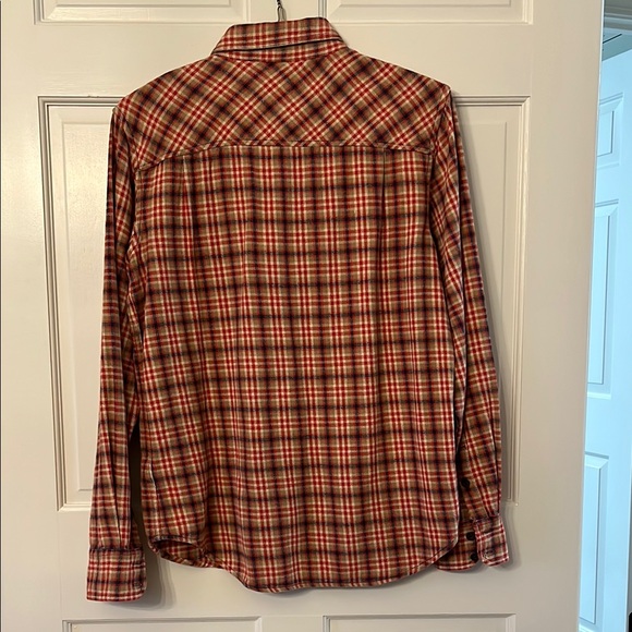 True Religion Red and Cream Plaid Casual Button Down Shirt Excellent Condition - Picture 9 of 12